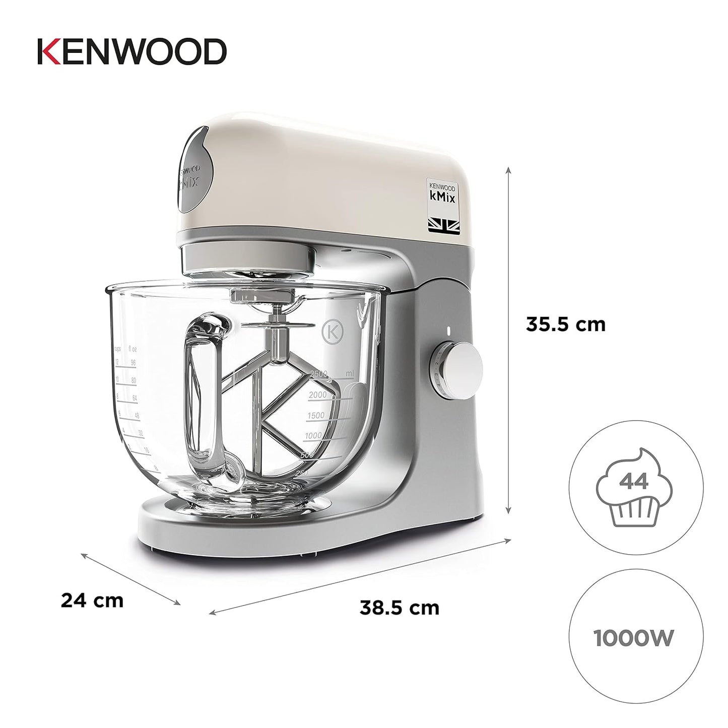 Stand Mixer 5L 1000W 6 Speed Cream