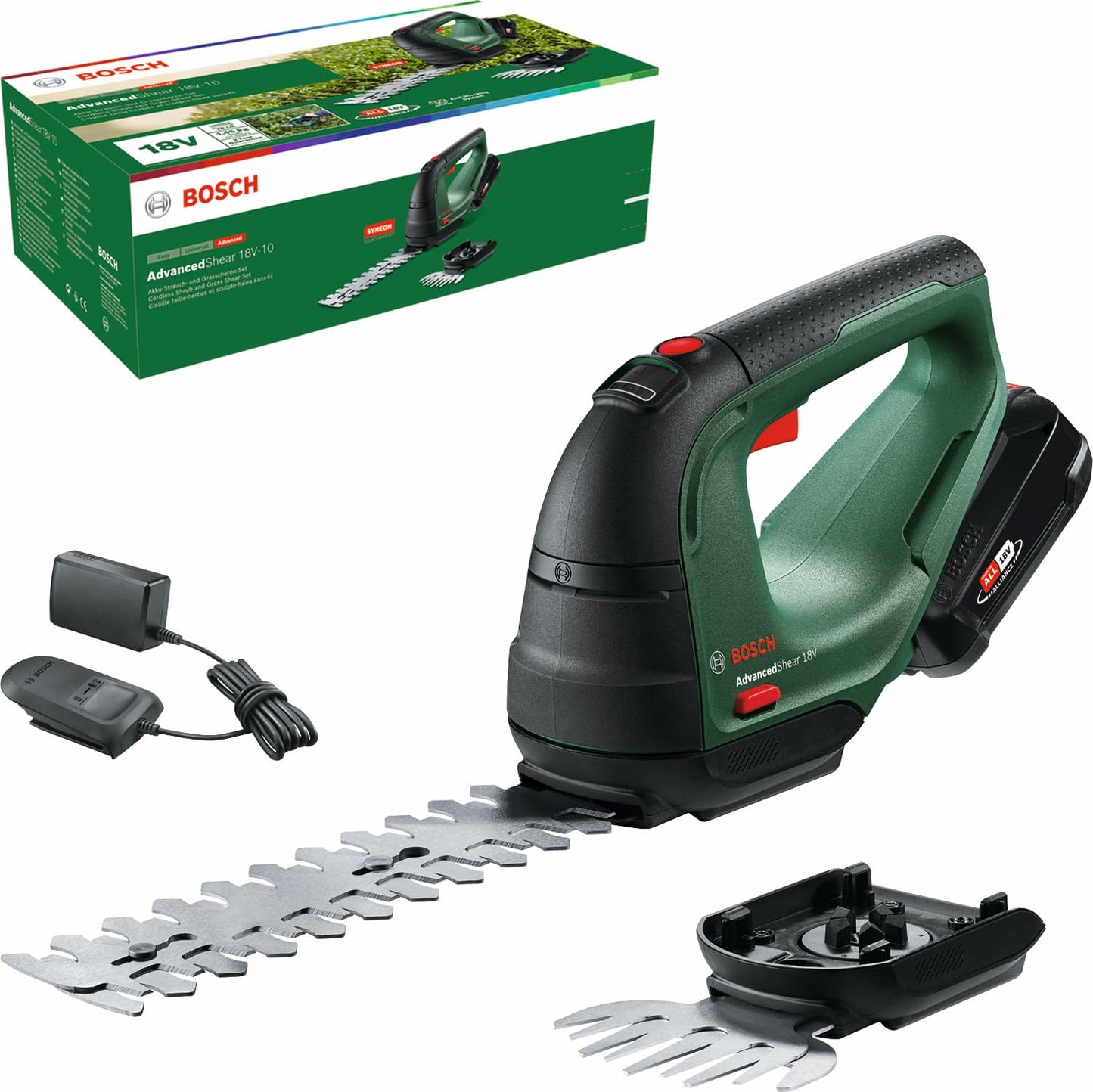 Cordless Grass And Shrub Shear 18V 2.0Ah 85m² Black Green