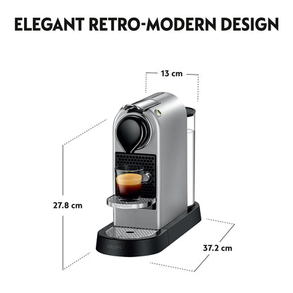 Automatic Pod Coffee Machine 1260W 1L Removable Tank Silver