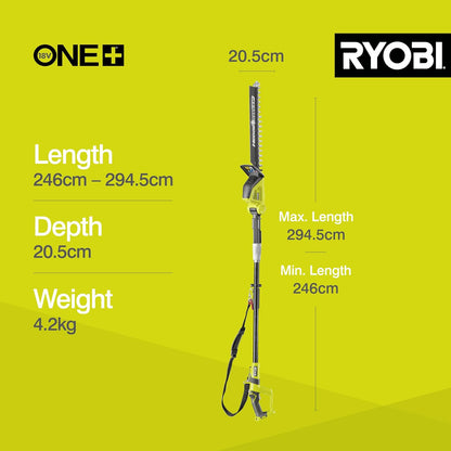 Cordless Pole Hedge Trimmer 45cm 18V ONE+ Diamond-Ground Blade