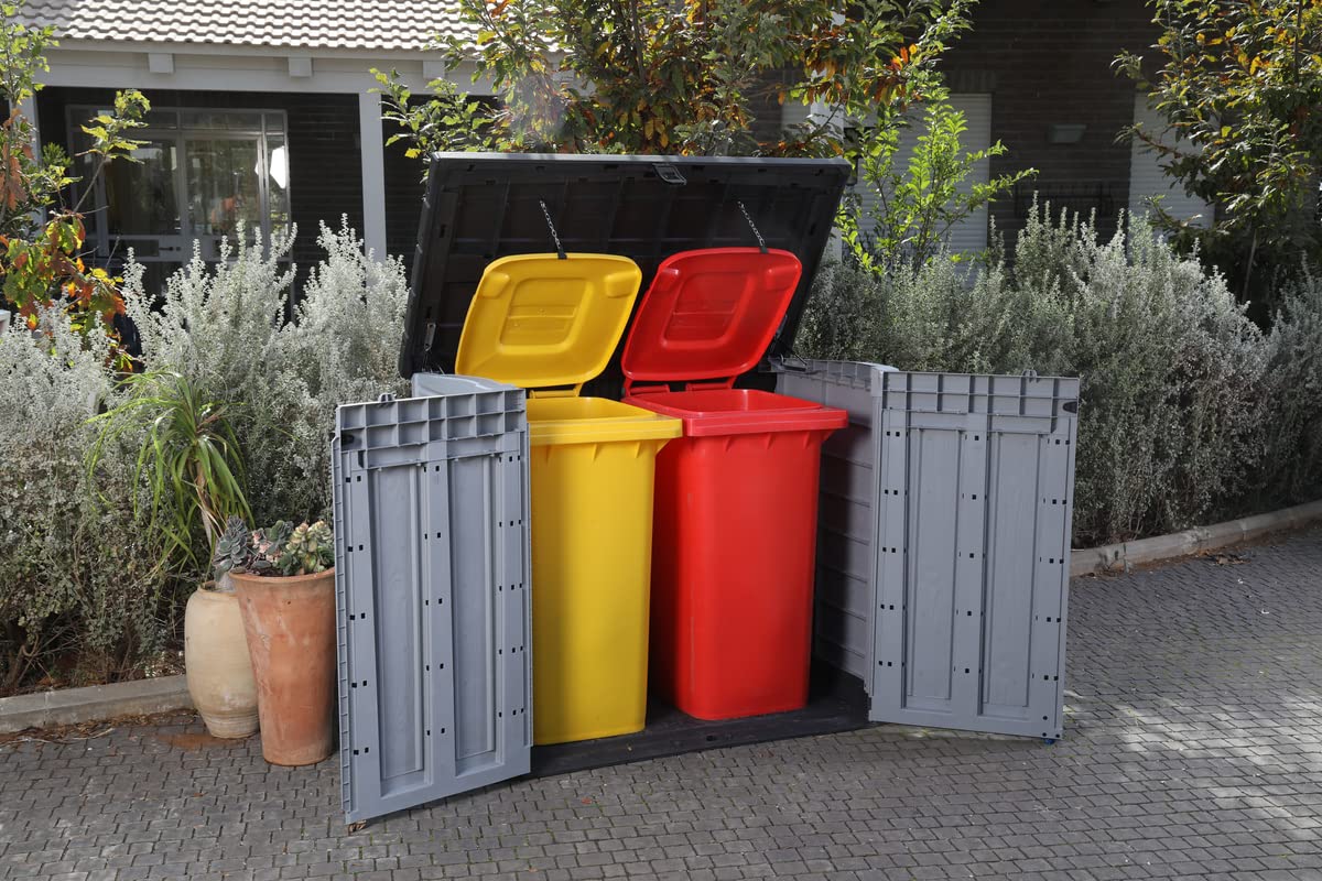 Outdoor Garden Storage Shed 57 X 32 X 48 In Grey Plastic Double Doors