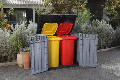 Outdoor Garden Storage Shed 57 X 32 X 48 In Grey Plastic Double Doors