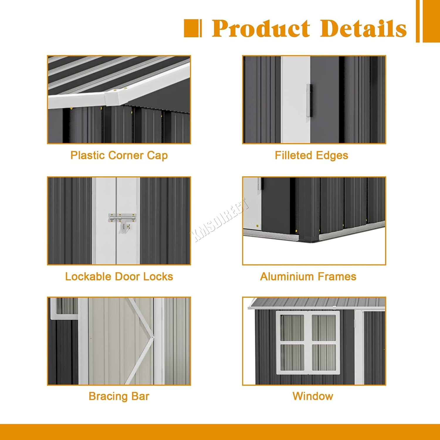Garden Storage Shed 10 X 8 Ft Anthracite Metal Apex Roof