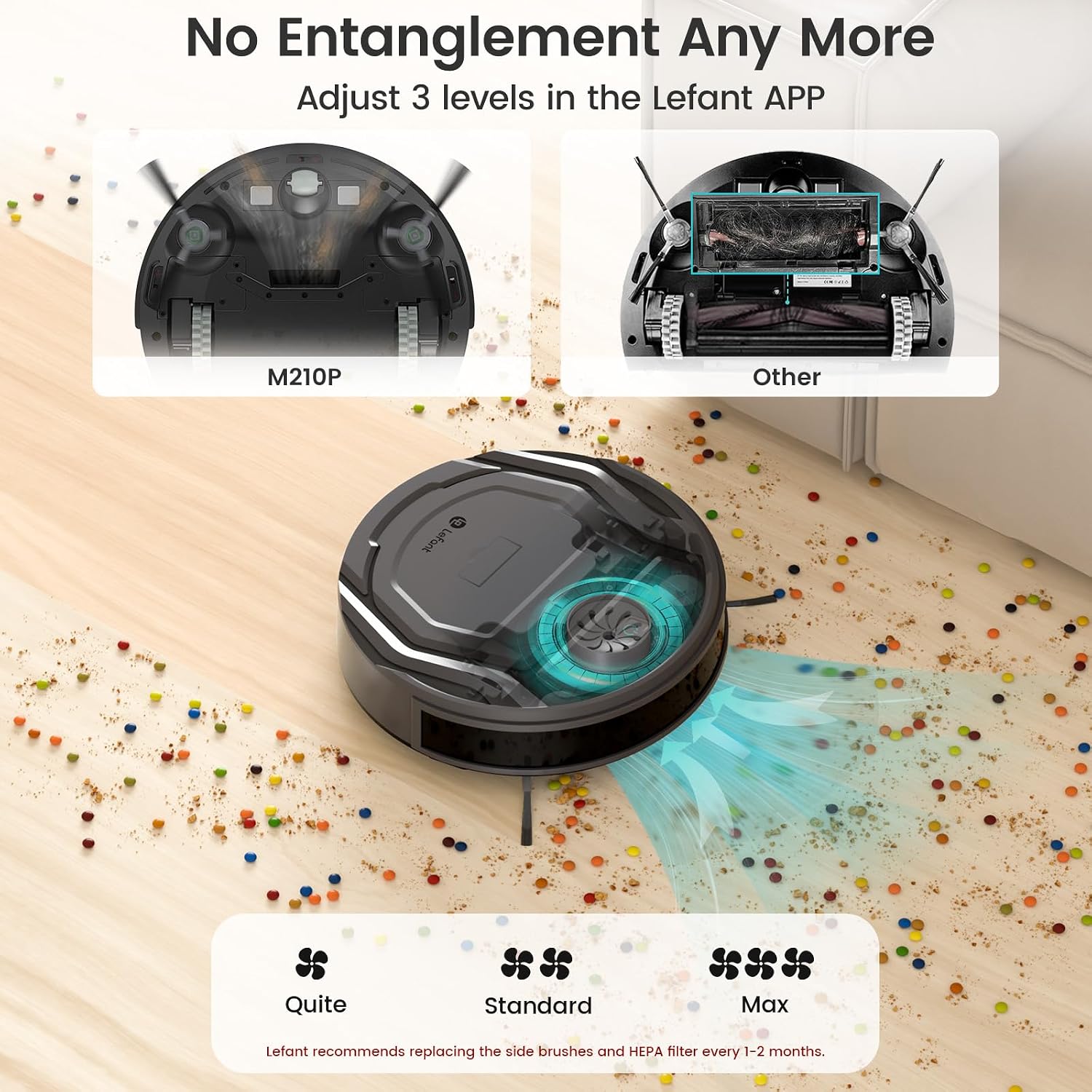 Robot Vacuum And Mop 5000Pa Carpet Boost 120 Min Black