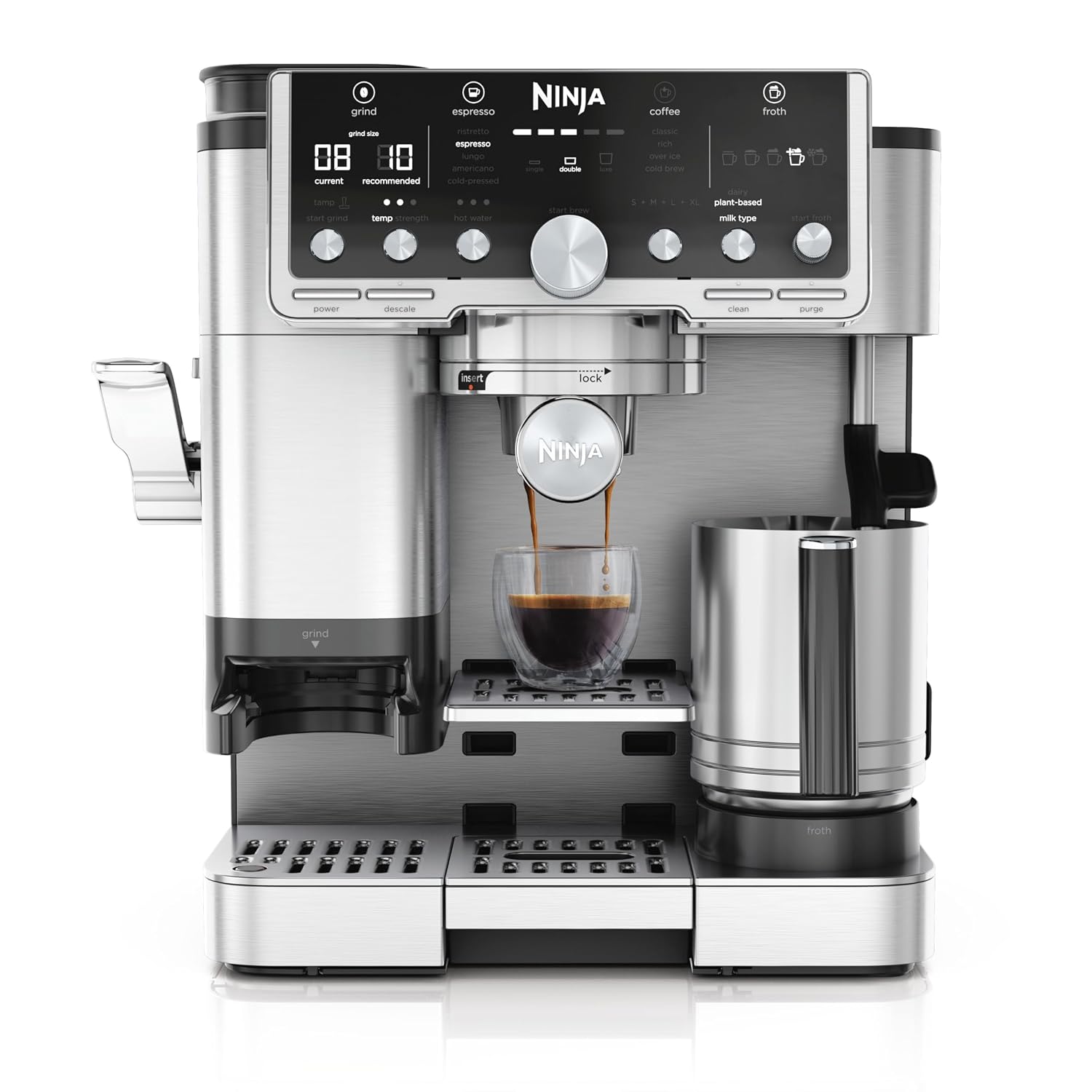 3-In-1 Espresso Cold Brew Filter Coffee Machine 25 Grind Settings Silver