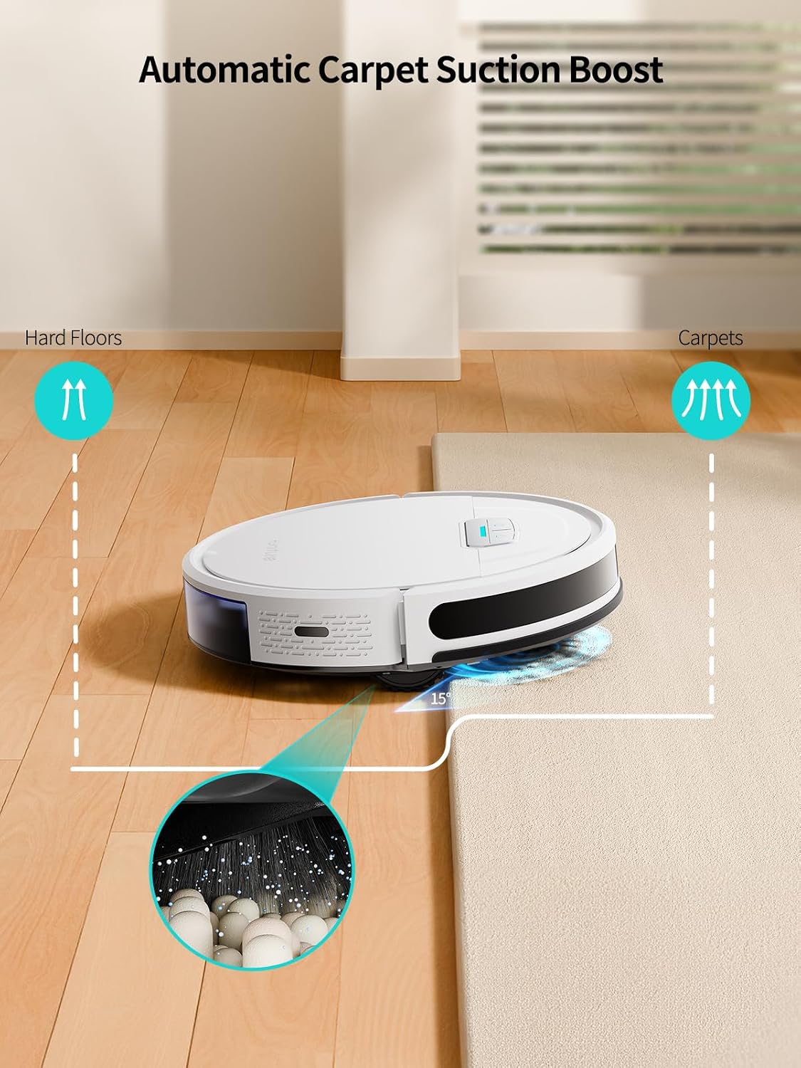 Robot Vacuum Cleaner 7000Pa LiDAR Navigation Auto-Empty White
