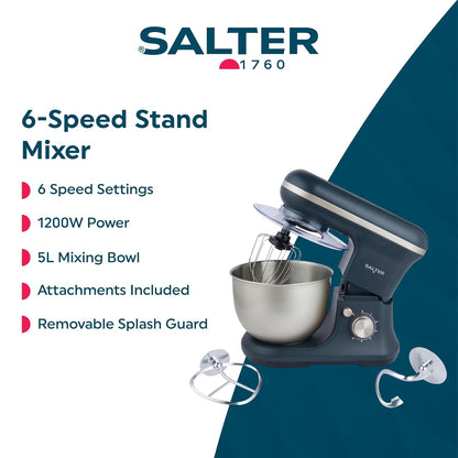 Stand Mixer 5L 6-Speed 1200W Pulse Blue