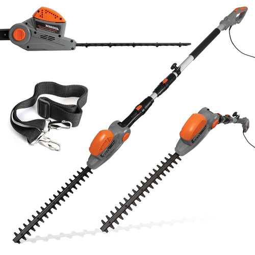 Corded Pole Hedge Trimmer 550W 2.5m Telescopic 45cm Blade 4-Position Head