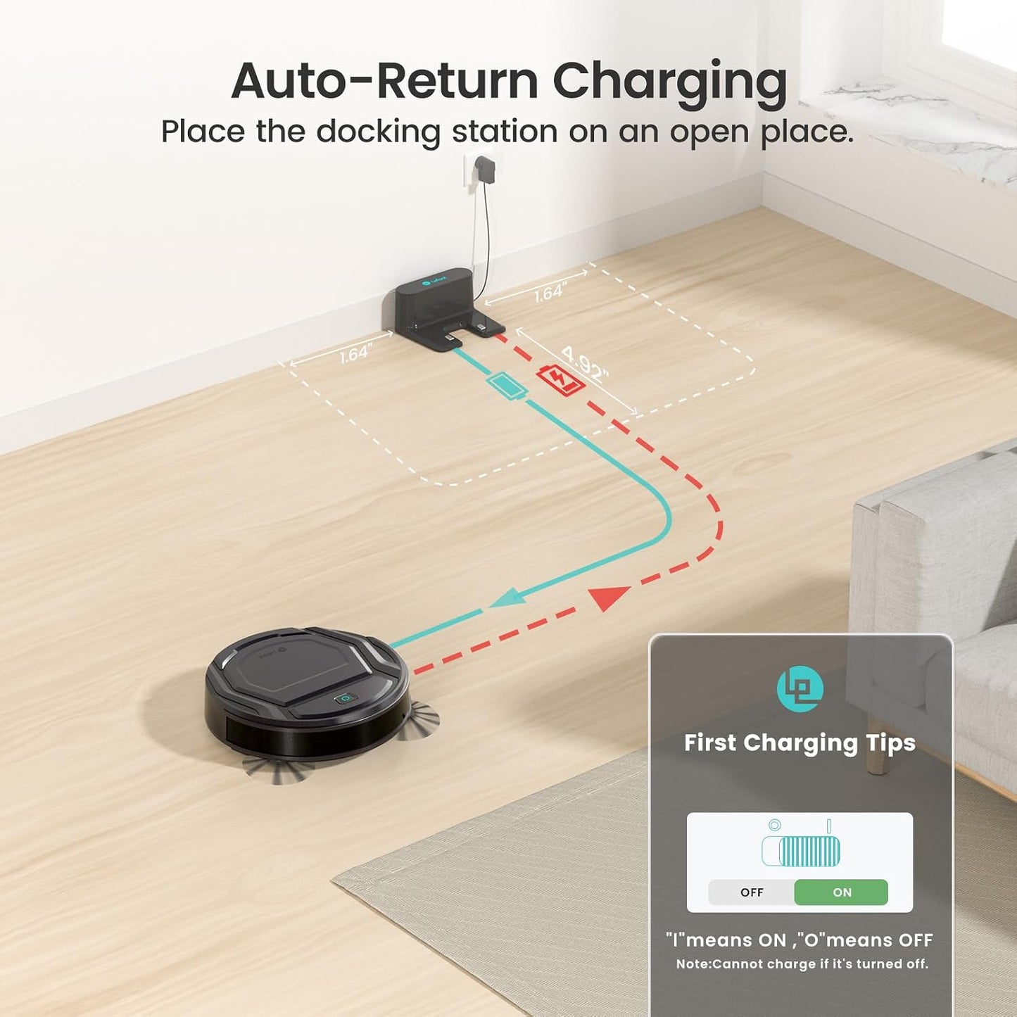 Robot Vacuum And Mop 5000Pa Carpet Boost 120 Min Black
