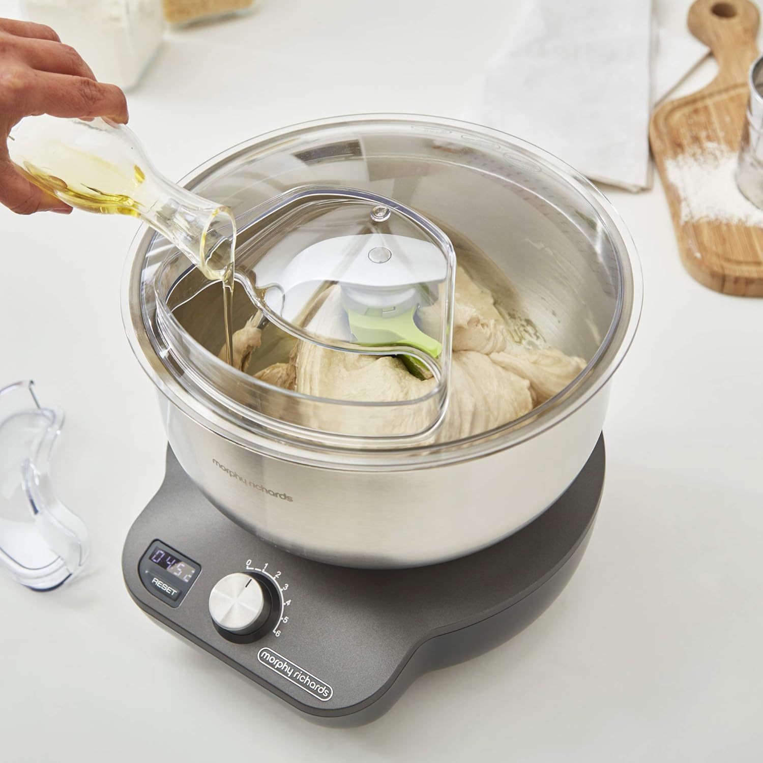 Stand Mixer 4L 650W 6 Speeds Dual Beaters Grey