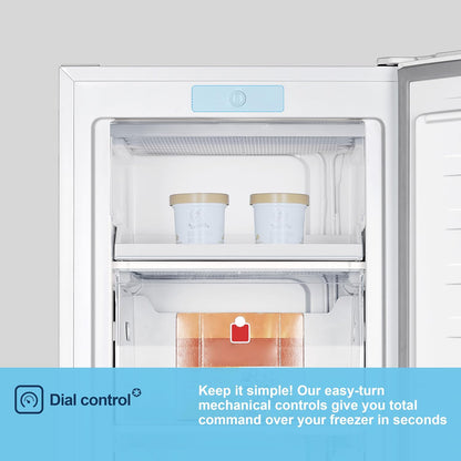 Freestanding Upright Freezer 165L 143Cm 5 Compartments Reversible Door White
