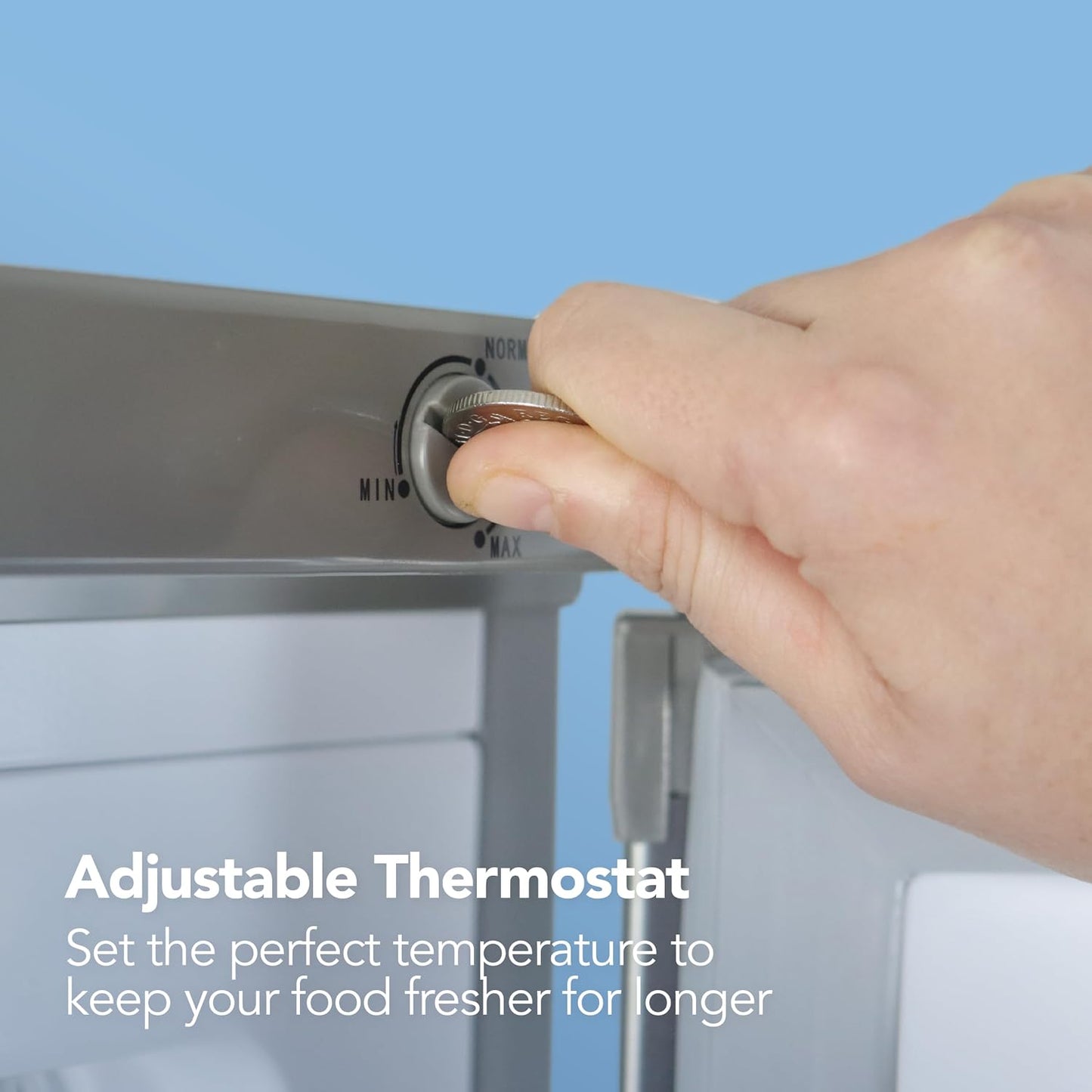 Freestanding Under Counter Freezer 91L Reversible Door Silver