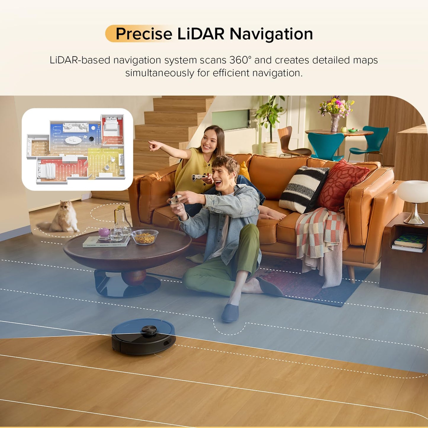 Robot Vacuum And Mop 10000Pa HyperForce Suction Dual Anti-Tangle Black