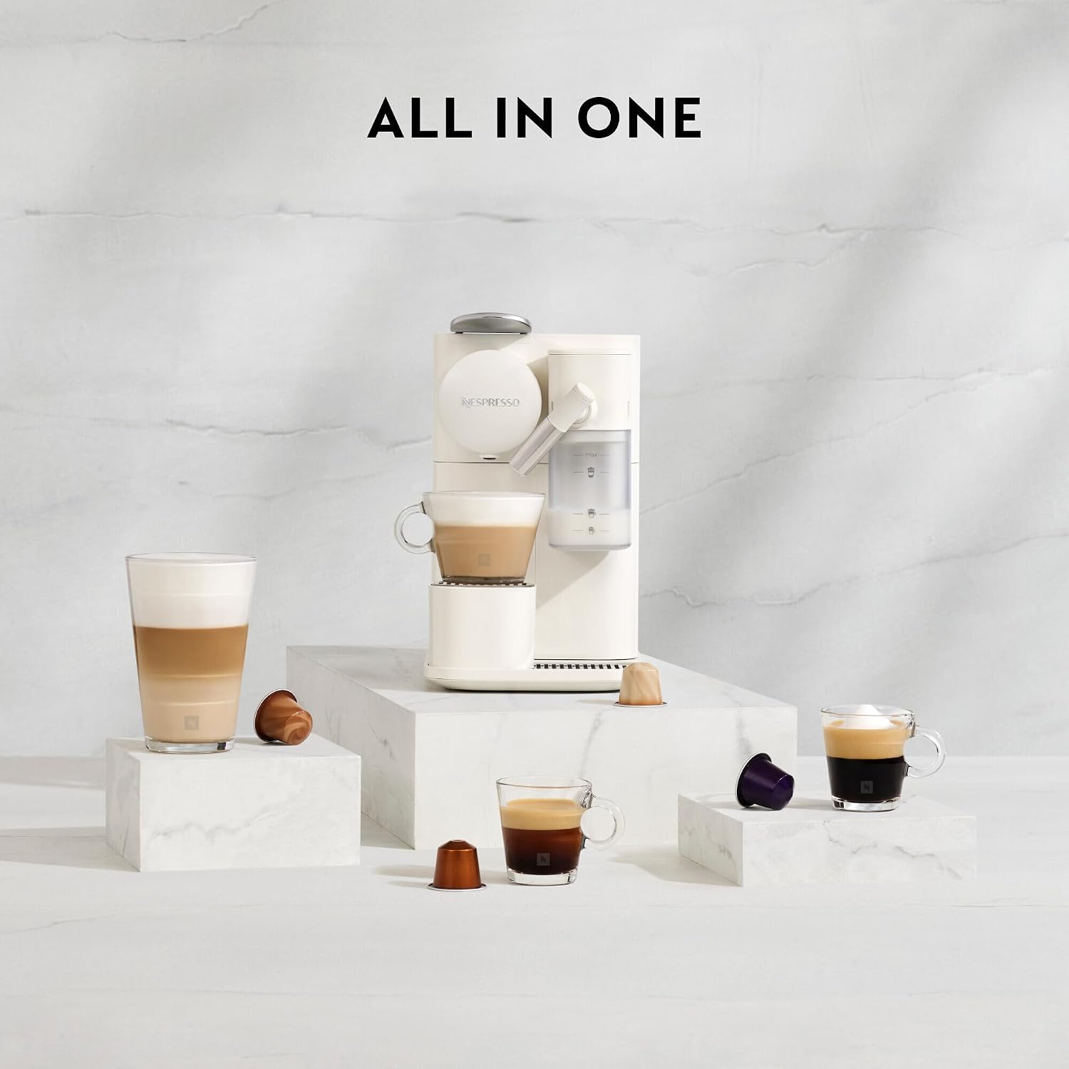Coffee Maker 19 Bar Capsule Espresso Machine Automatic Milk Frother Black
