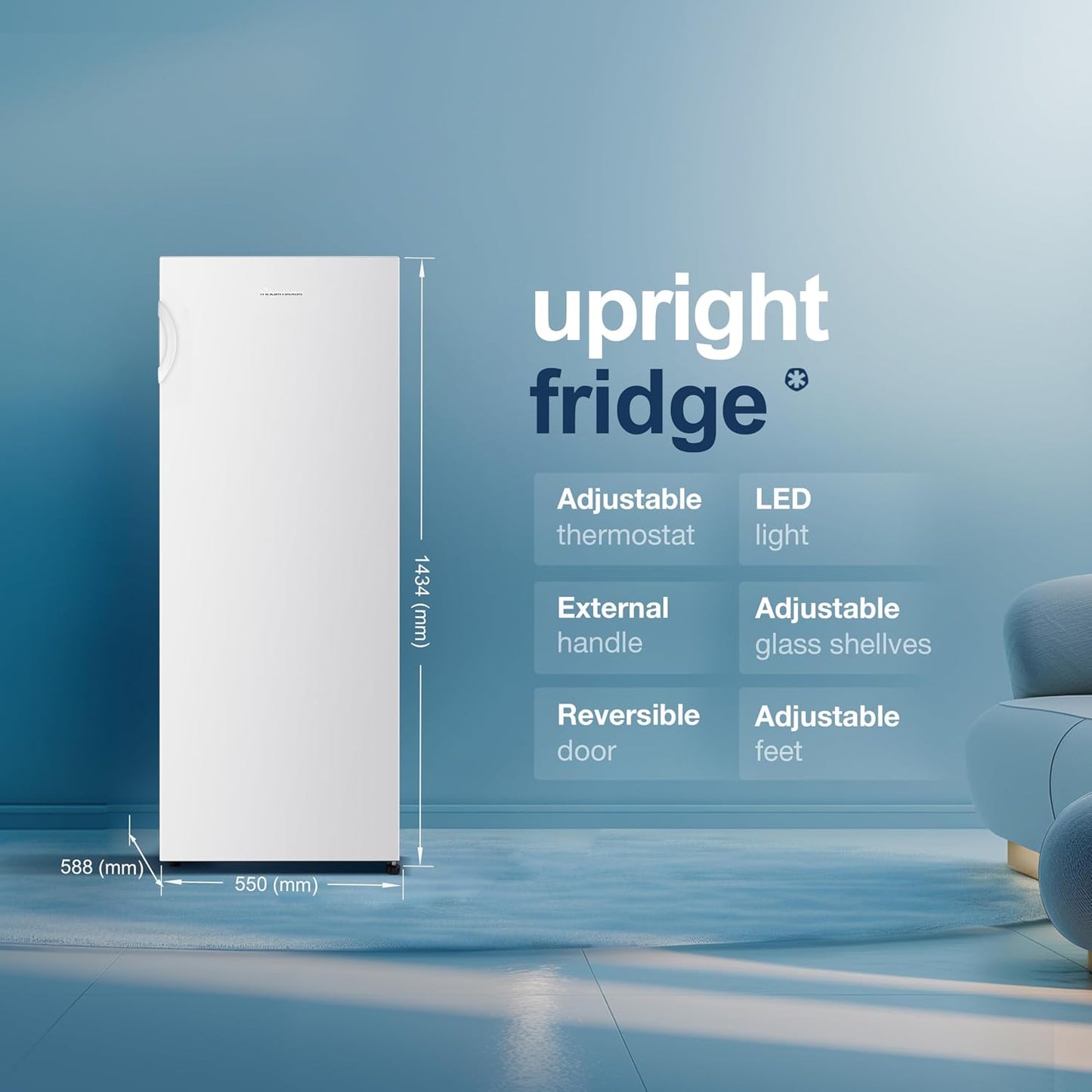 Freestanding Larder Fridge 242L 55cm White E Rated