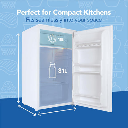 Under Counter Fridge 91L 48cm Chill Box Reversible Door White