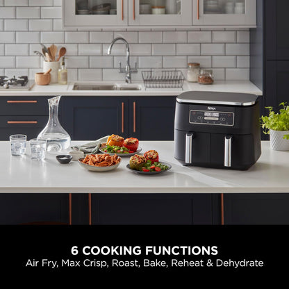 Dual Zone Digital Air Fryer 7.6L 6-in-1 Black