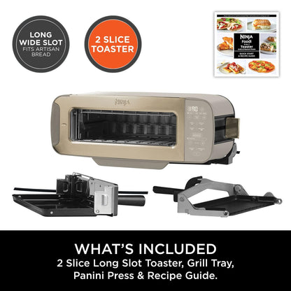 3-in-1 Toaster Grill And Panini Press 7 Functions Flip Design Stone Gold