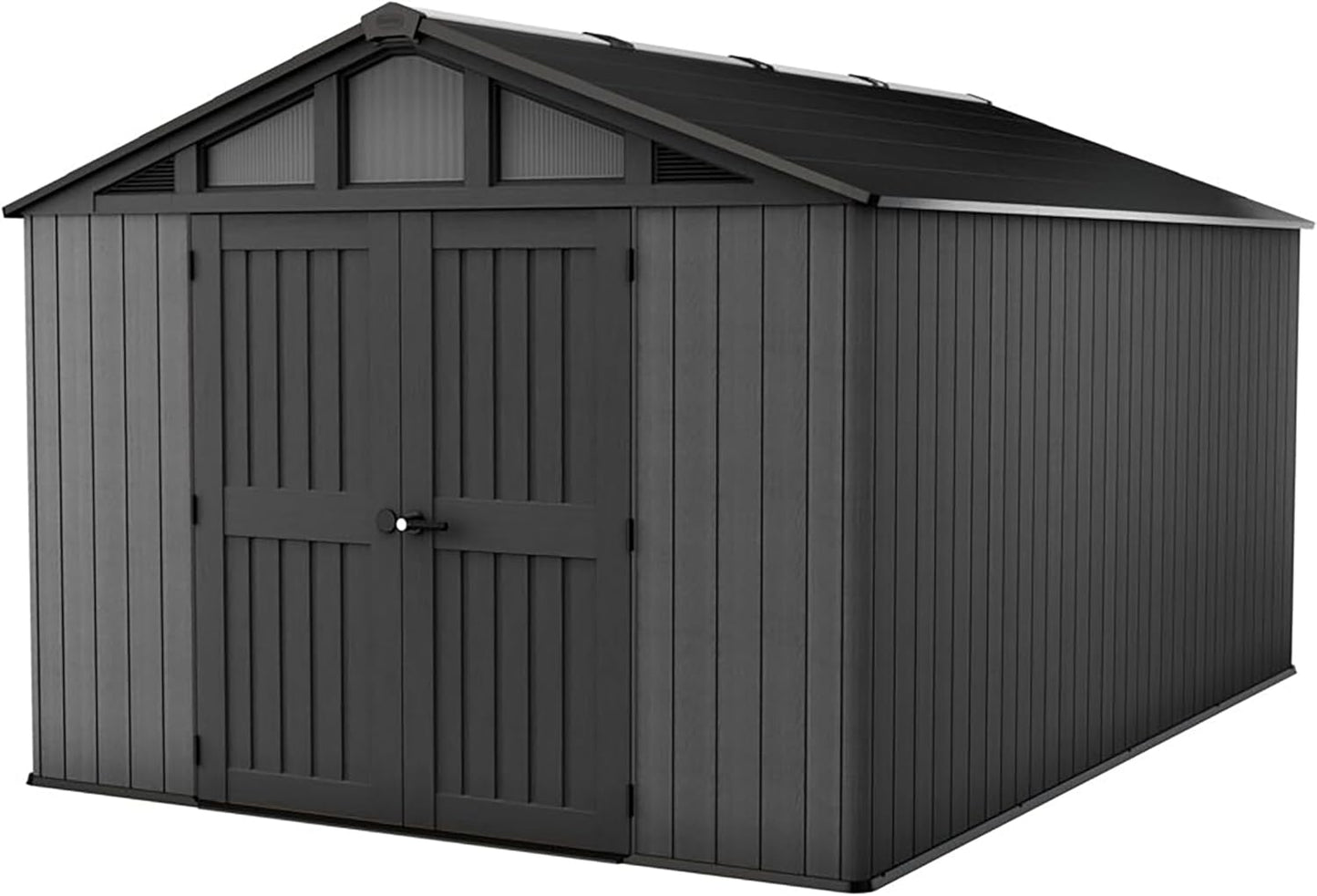 10x15ft Stronghold Outdoor Storage Shed — Wood-Effect, Weatherproof & Steel-Reinforced