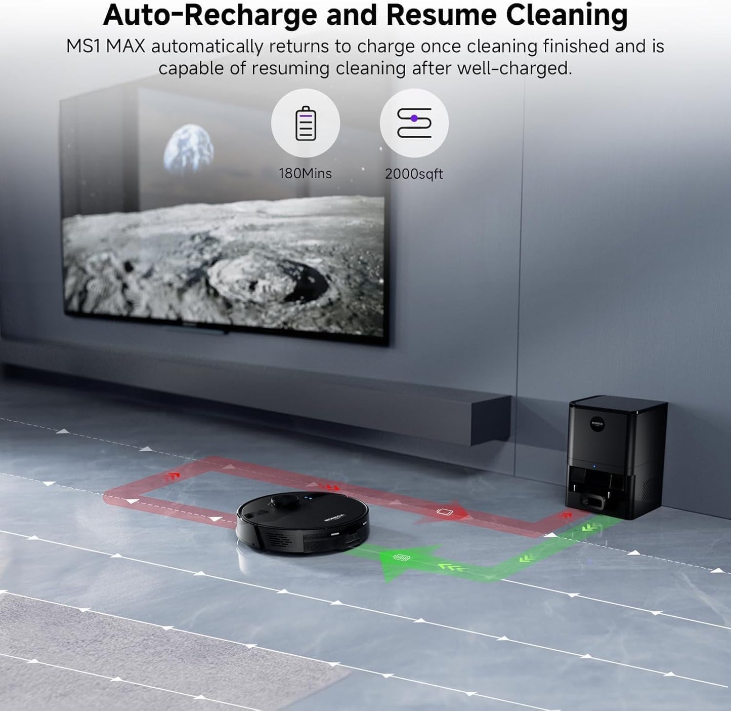 Robot Vacuum with Mop 7000Pa Suction Lidar Navigation Self-Empty Station Black