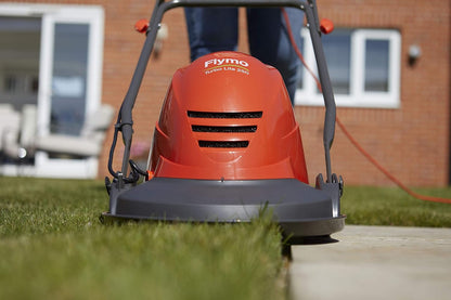 Electric Hover Lawn Mower 1400W 25cm 3 Heights 10m Cable Orange Grey