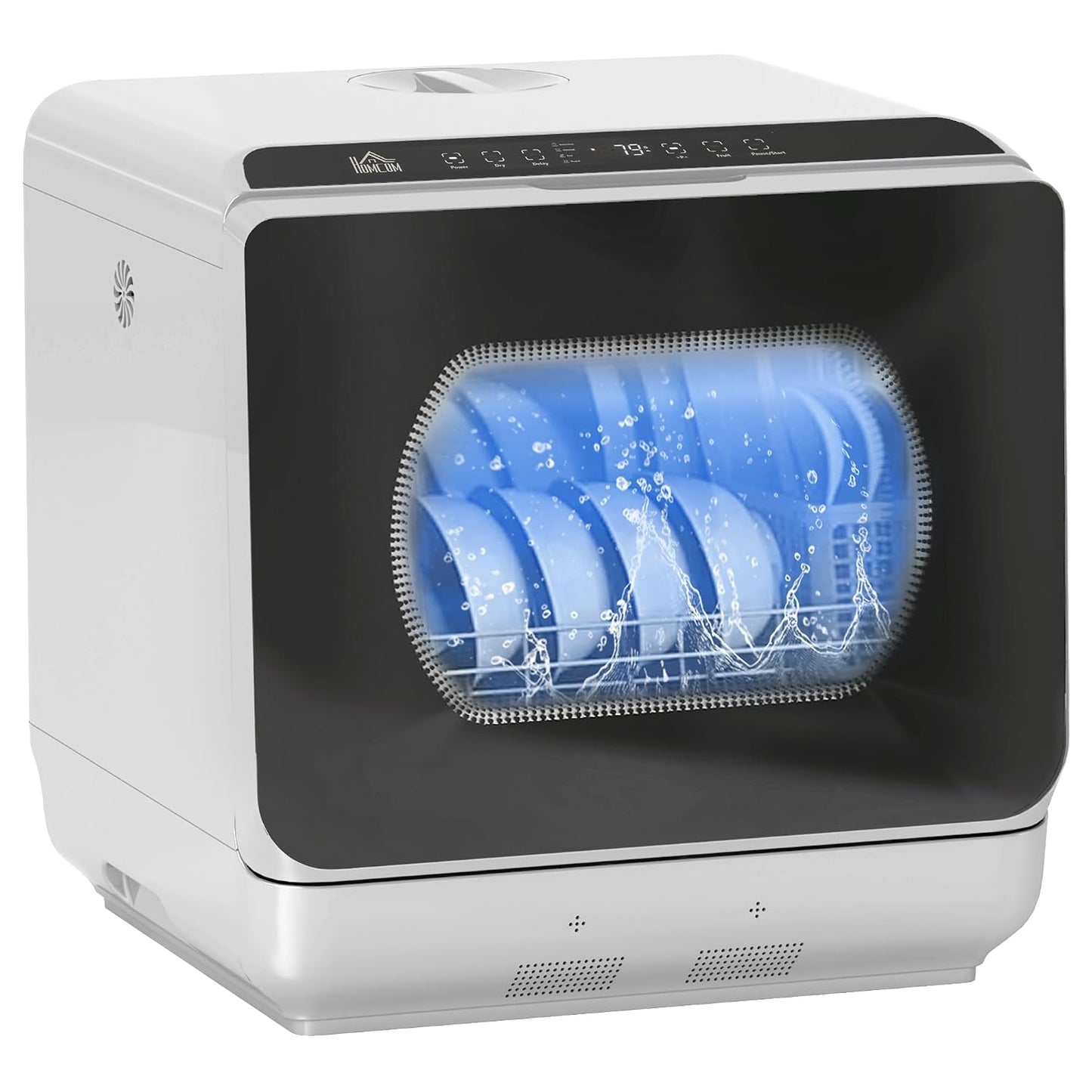 Table Top Dishwasher 6L Built-In Tank 4 Place Settings Touch Control White