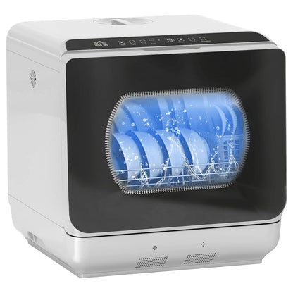 Table Top Dishwasher 6L Built-In Tank 4 Place Settings Touch Control White