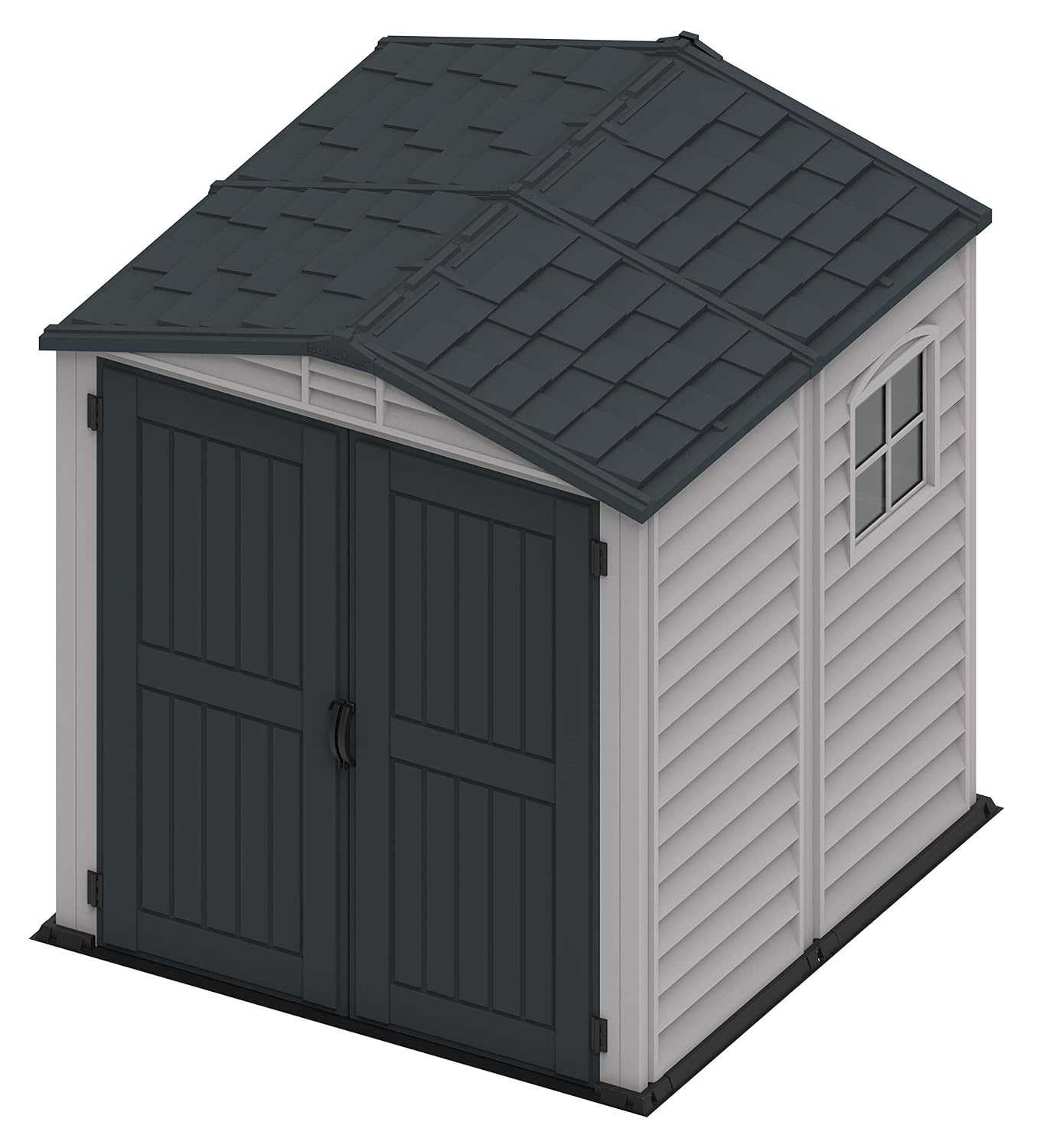 Plastic Garden Storage Shed 6 X 6 Ft Dark Grey Adobe Metal Roof