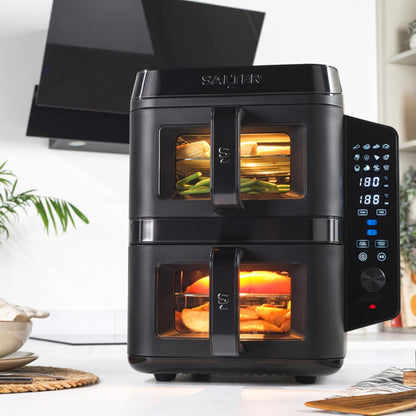 Double Stack Air Fryer 9L 2400W 12 Functions Black