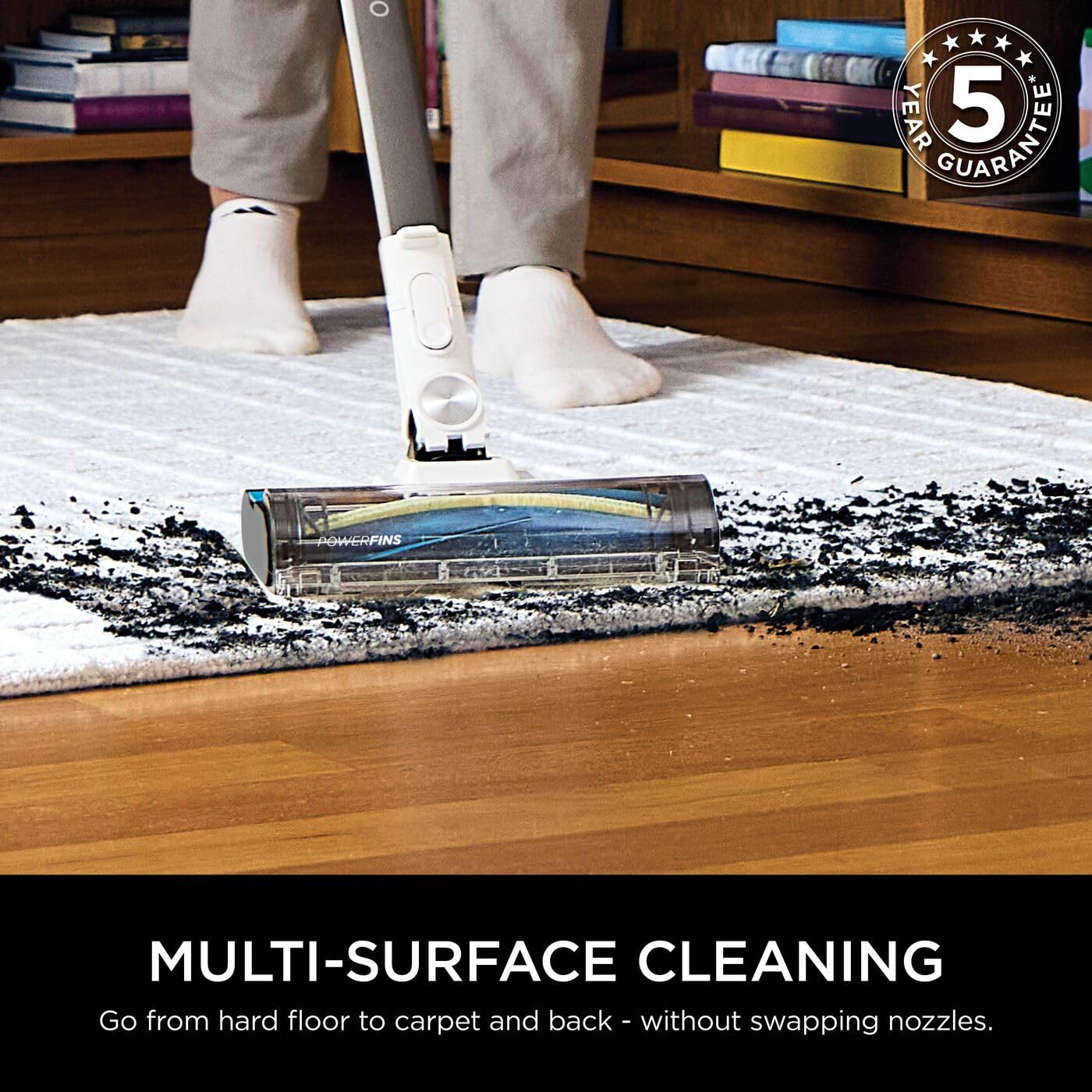 Cordless Stick Vacuum Cleaner 0.7L Floor Detect Anti-Hair Wrap Java
