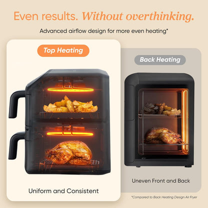 Freestanding Double Stack Airfryer 8.6L 2630W 6 Functions Black