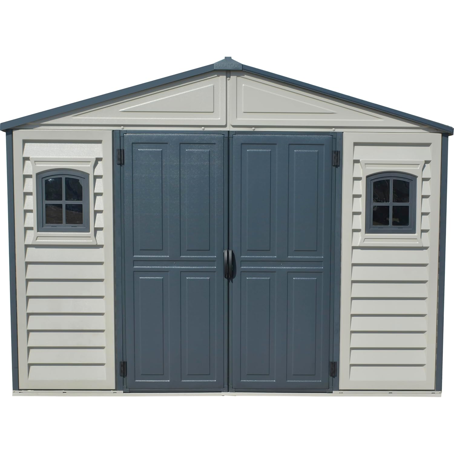 Plastic Garden Storage Shed 10.5 X 8 Ft Double Doors Lockable Dark Grey