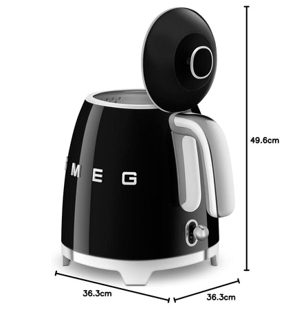 50'S Style Retro Range Breakfast Set 0.8L 1400W Mini Kettle And 4-Slice 2000W Toaster Black