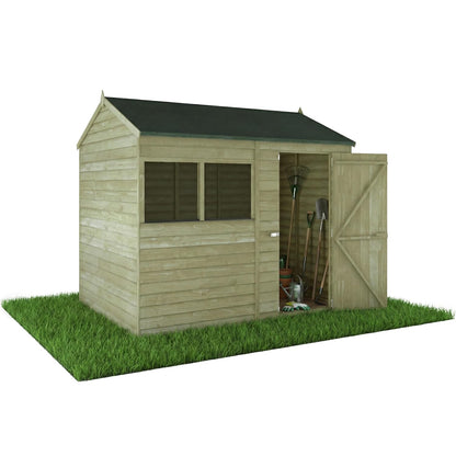 Wooden Garden Storage Shed 8 X 6 Ft Single Door Reverse Apex Roof