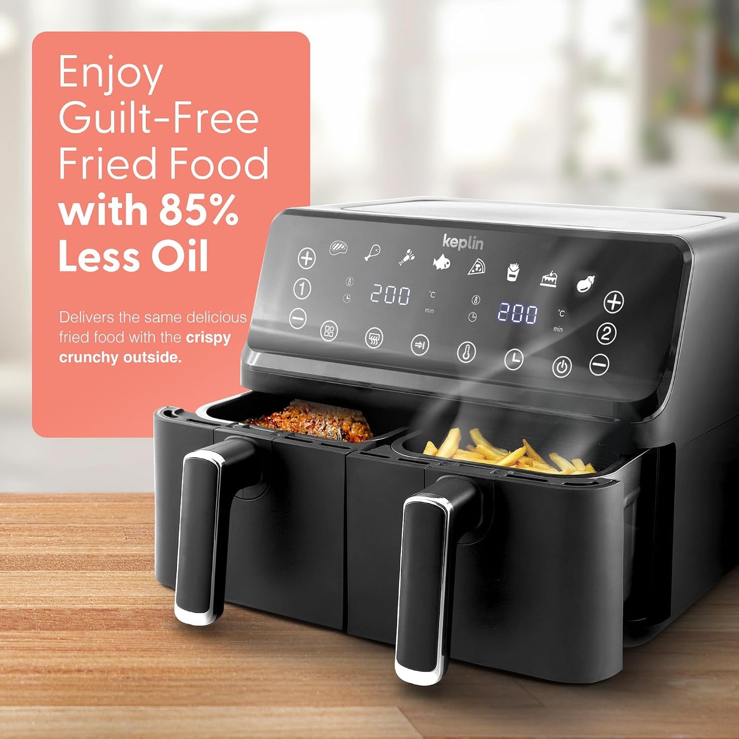 Dual Zone Air Fryer 9L 8-in-1 2700W Extra-Large Capacity
