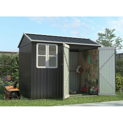 Garden Storage Shed 10 X 8 Ft Anthracite Metal Apex Roof