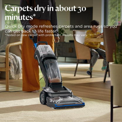 Carpet Cleaner Hydrosteam Technology 3.8L Quick Dry 30 Mins Titanium Blue