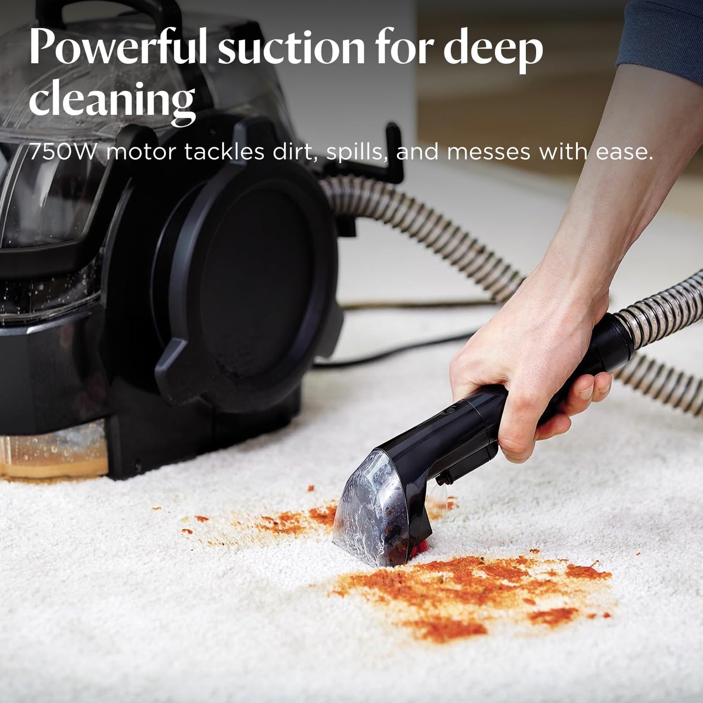 Portable Spot Cleaner 750W Carpet Upholstery Stain Remover Black