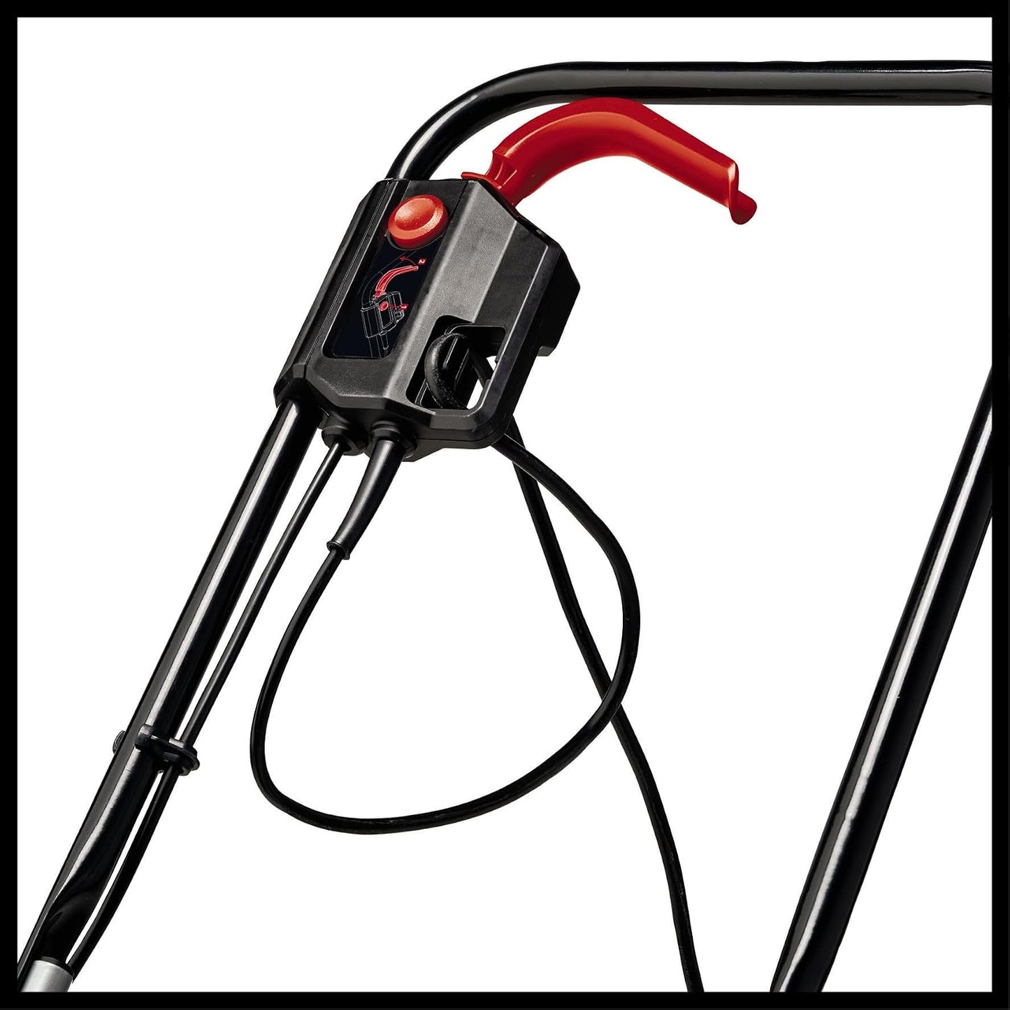 Electric Lawn Mower 32cm 1000W 30L Grass Box 3 Cutting Heights Red Black