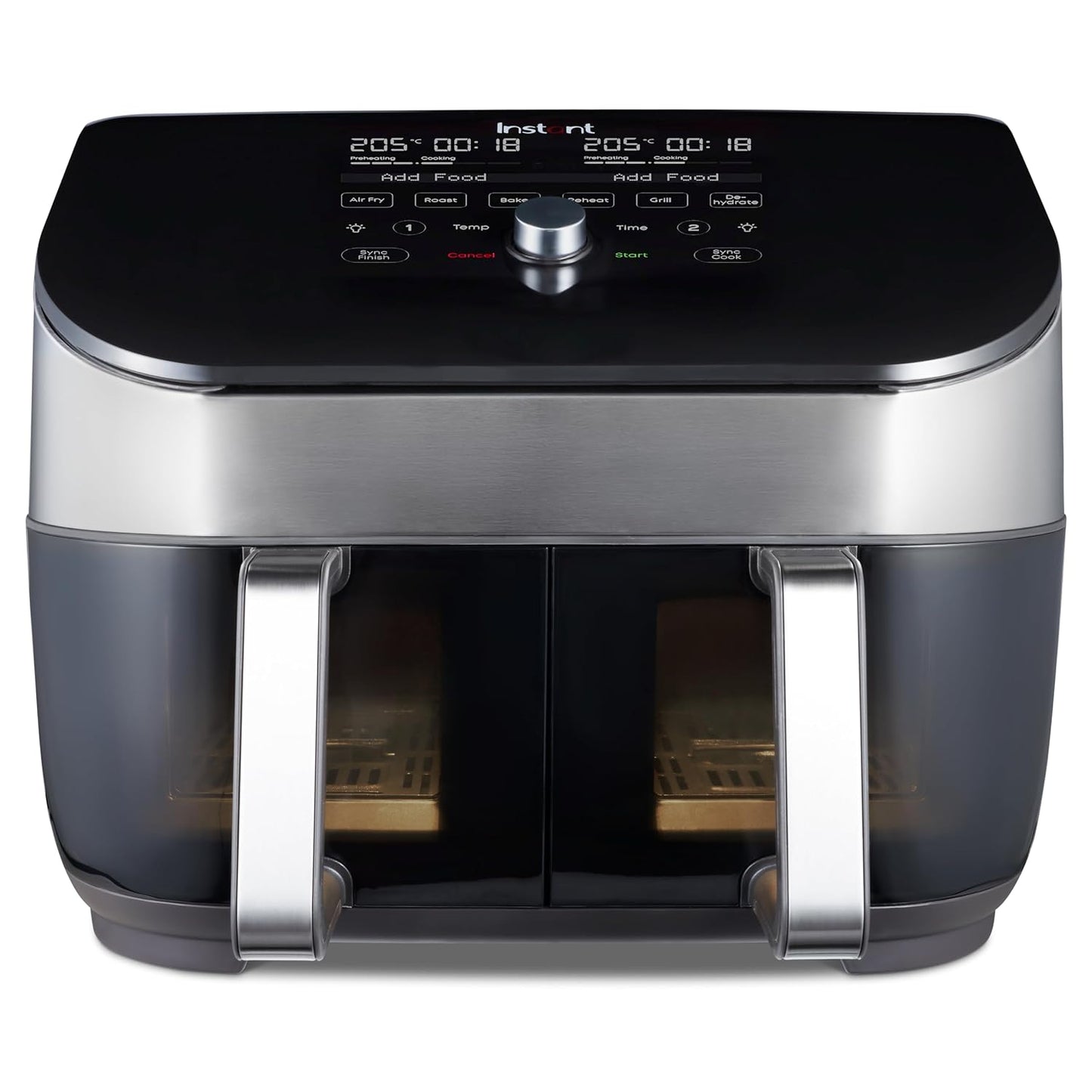 Dual Basket Air Fryer 7.6L 1700W 8 Functions Black