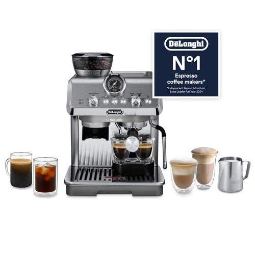 Espresso Pump Coffee Machine 1450W Cold Brew Function Milk Frother Titanium