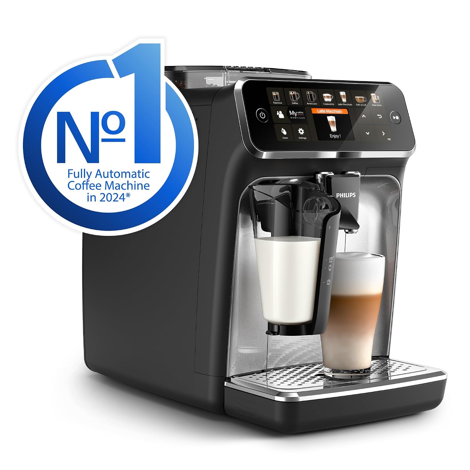 Bean To Cup Coffee Machine 12 Varieties Lattego Milk Frother Ceramic Grinder Black