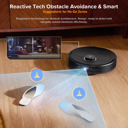 Robot Vacuum Cleaner With Mop 12000Pa Suction FlexiArm Edge Mopping Black