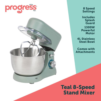 Stand Mixer 4L 1300W 8 Speeds With Pulse Function Teal