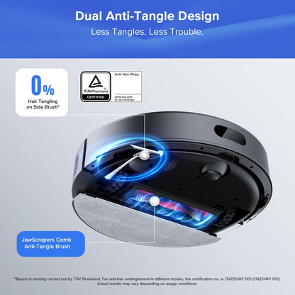 Robot Vacuum Cleaner With Mop 8000Pa Suction 150 Min Battery Black