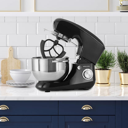 Stand Mixer 1300W 5.5L Stainless Steel Bowl 6 Speeds Pulse Black