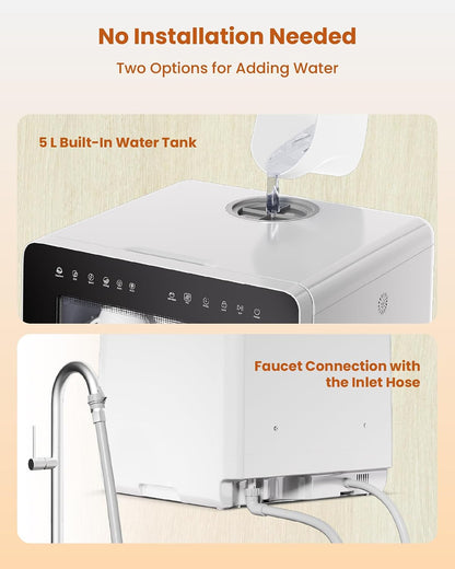 Countertop Dishwasher 5L 8 Programs With Water Softener Black