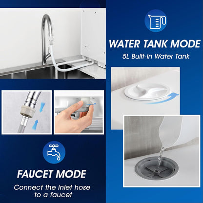 Mini Table Top Dishwasher 6 Programs Countertop Portable Dual Water Supply Baby Care Mode