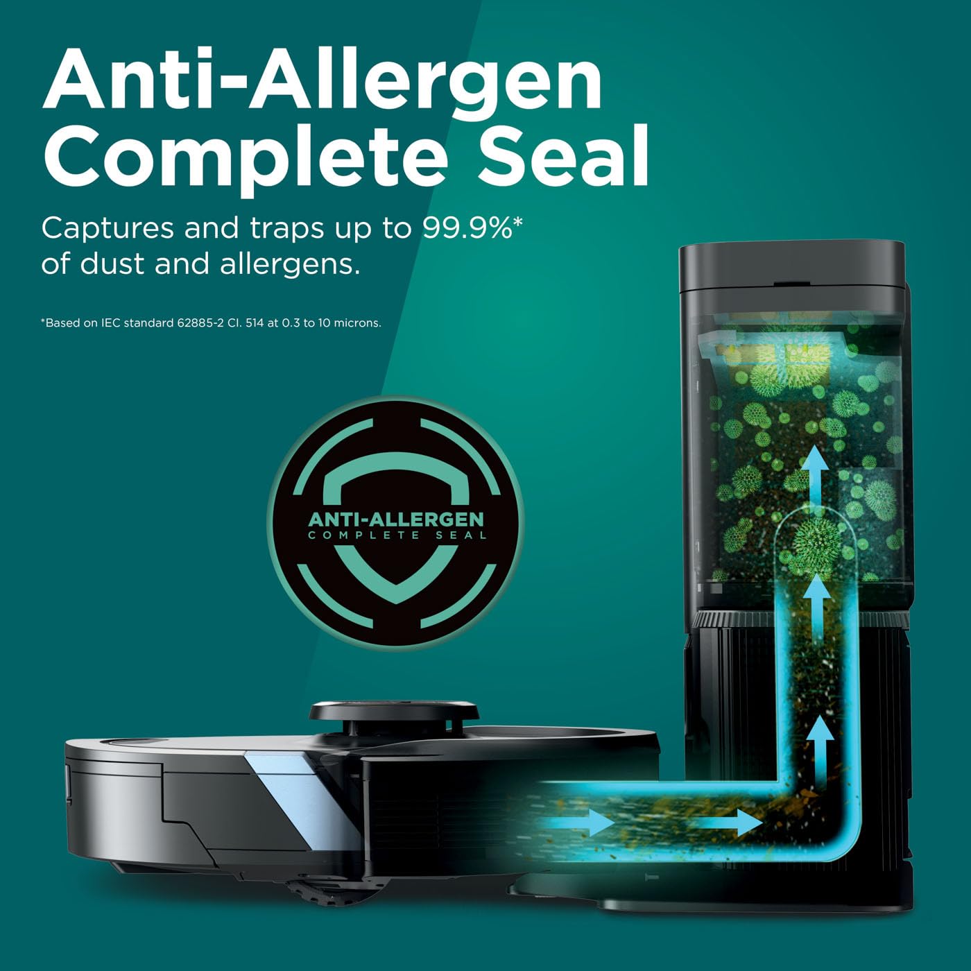 Robot Vacuum & Mop 2-in-1 Self-Empty LiDAR Mapping Edge Cleaning Black