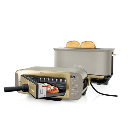 3-in-1 Toaster Grill And Panini Press 7 Functions Flip Design Stone Gold